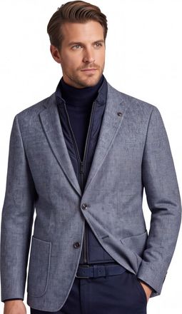 Roy Robson colbert blauw gem&ecirc;leerd