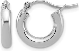Diamond2Deal 14k Gold Polished 3mm Polished Hoop Earrings
