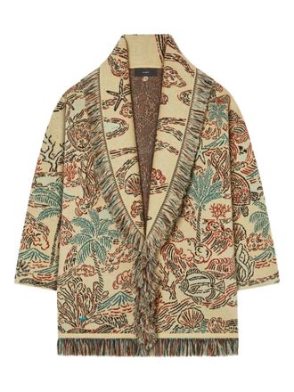 Alanui Sketched By The Ses fringed cardigan - Neutrals