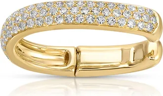 EF Collection Triple Row Diamond Single Ear Cuff in 14K Yellow Gold at Nordstrom
