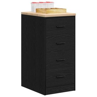Berkfield Home Garage Storage Cabinet Black 40x51x85 cm Solid Wood Pine | Size: 40 x 51 x 85 cm