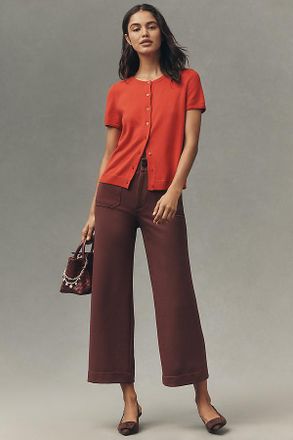 Maeve The Colette Knit Crop Wide-Leg Pants by Maeve