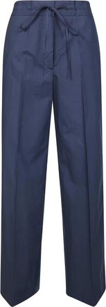 P.A.R.O.S.H. Pantalone Cotone Largo - Dames - Wijde Broeken - Blauw - XS - Katoen - Broeken
