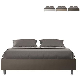 ITYhome Cama Azelia Sommier L.160 P.200 Con Base Capuchino