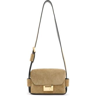AllSaints Frankie Suede Crossbody Belt Bag in Sughero Brown at Nordstrom