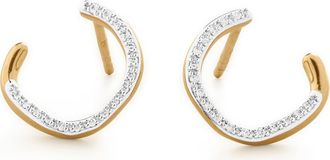Monica Vinader Riva Pav&eacute; Diamond Wrap Stud Earrings in 18Ct Gold Vermeil On Sterling at Nordstrom Rack