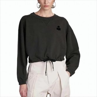 Isabel Marant Relaxed-Fit Black Long-Sleeve Top With Drawstring Hem