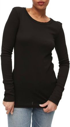 Michael Stars Sydney Crew Neck Long Sleeve Tee In Black