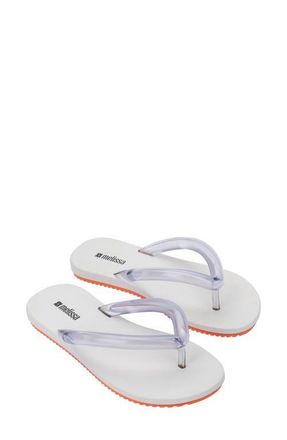Melissa Airflow Flip Flop in White/orange at Nordstrom, Size 10