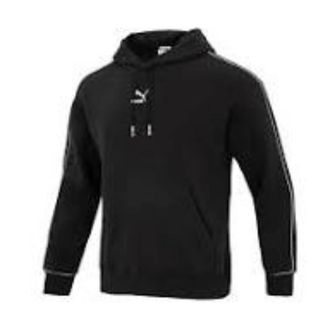 Puma Logo Printed Hoodie Black White 625077-01
