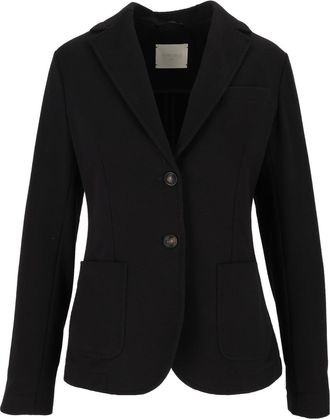 Circolo 1901 Black Slim-Fit Structured Fleece Blazer