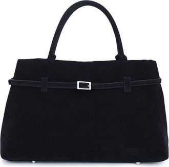 Generic Faux Leather Tote Bag for Women, Suede Tote Handbags, Large Brown Retro Top-Handle Work Bag (Black, One Size)