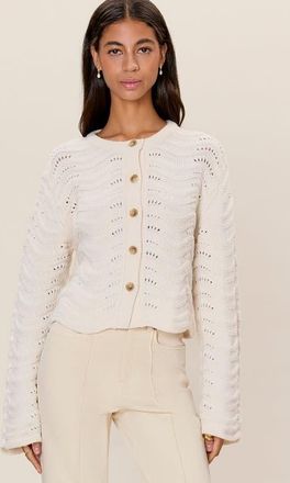 Rebecca Taylor Rem Knit Cardigan in Ivory at Nordstrom, Size X-Small