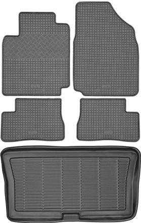 OEM Juego De Alfombrillas De Goma Para Coche Y Maletero Para Nissan Micra K12 Hatchback (2003-2010)