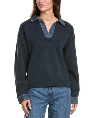 Rag & Bone Marie Denim Wool-Blend Polo Shirt