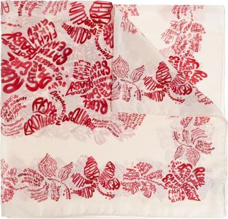 Dsquared2 Foulard in seta a fiori - Toni neutri