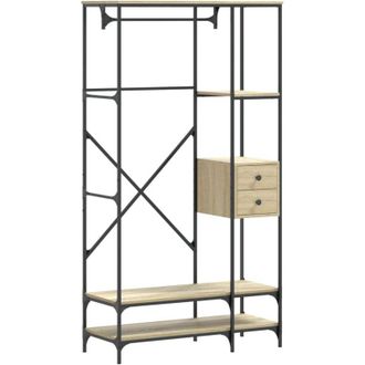 vidaXL Vidaxl - Perchero Con Estantes Madera De Ingenier&iacute;a Roble Sonoma Marr&oacute;n