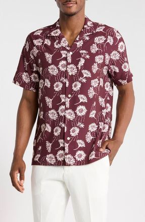 Original Penguin Floral Seersucker Camp Shirt in Port Royale at Nordstrom Rack, Size Xx-Large
