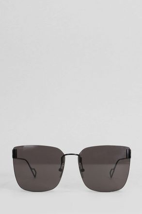 Balenciaga Occhiali Light square in lega metallica nera