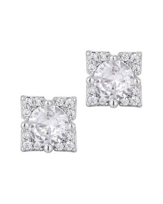 Adornia Adornia Cz Flower-Shaped Halo Stud Earrings