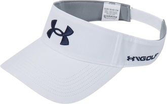 Under Armour Mens Golf96 Visor Hat, White/Midnight Navy, One Size