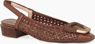 Hispanitas Womens Azucena Womens Low Heeled Slingbacks - Brown - Size: 6