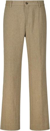 Golden Goose Elegante Relaxed-Fit Linnen Broek - Heren - Straight fit broeken - Bruin - M - Linnen - Broeken