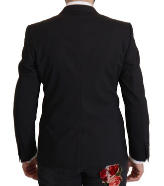 Dolce & Gabbana Mens Black Single Breasted Jacket Martini Blazer Virgin Wool Elastane Clothing