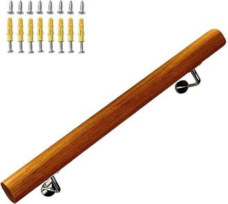 OEM Barandillas De Madera Para Escaleras De Interior, De Pared, Para Casa, Ba&ntilde;o, Pasillo Y Patio. Con Soportes De Acero Inoxidable Y Pasamanos (tama&ntilde;o: 30