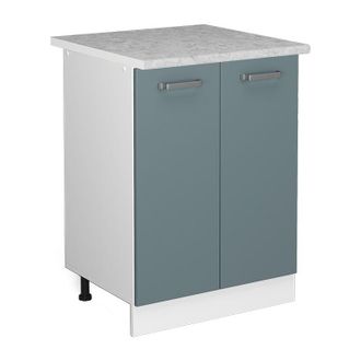 Vicco Mueble Bajo Universal R-line, Gris Azulado, 60 Cm Con Puertas, Con Encimera Vicco