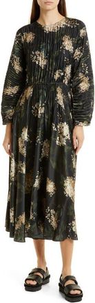 Vince Lilac Floral Print Pleated Dress in Coastal at Nordstrom, Size X-Small