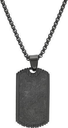 HMY Jewelry Mens Dog Tag Necklace in Black at Nordstrom Rack