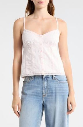 Abound Button Front Baby Doll Tank Top in Pink Heaven at Nordstrom Rack, Size X-Small