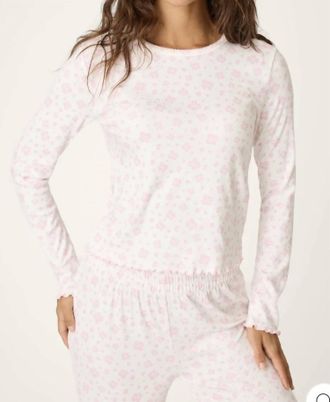 PJ Salvage Pretty Petals Long Sleeve Top In Sweet Pink