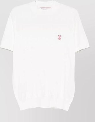 Brunello Cucinelli crew neck knit sweater ribbed hem