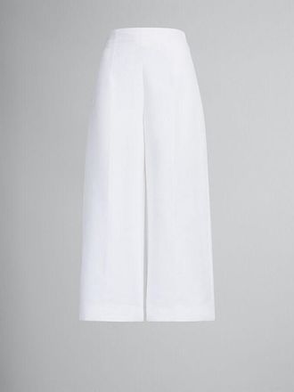 Marni Womens White Wide-Leg Trousers, Size 6