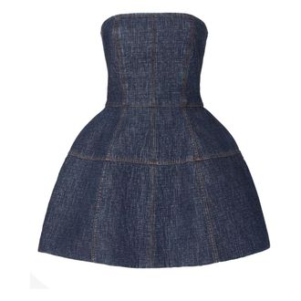 Fendi FF Denim Bustier Dress - female - Fendi - Short Dresses - Blue - XS - Dresses