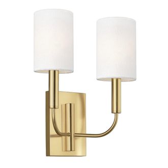 Netlighting Brianna 2 Light Wall Light Burnished Brass E14 in Yellow