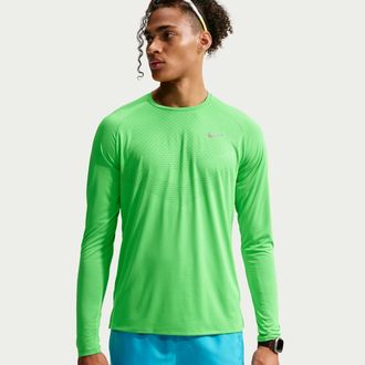 Nike Mens Stride Dri-FIT ADV Long-Sleeve Running Top in Green | HV2702-329