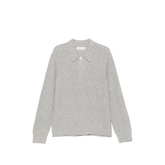 Sams&oslash;e & Sams&oslash;e Ribbed-knit Quarter-zip Polo Shirt