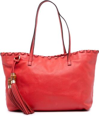 Gucci Pre-owned Gucci Leather Bamboo Tassel Tote Ladies 354665 520981