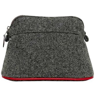 Herm&egrave;s Bolide Gray Wool Pouch (Pre-Owned)