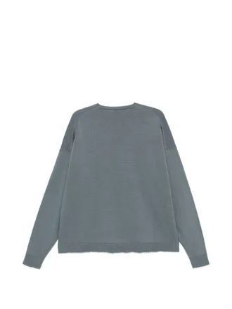 Alysi Tonal Ribbed Crew Neck Sweater - grey