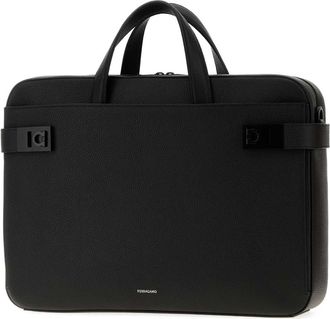 Ferragamo Mens Twins Neroneronero Leather Borse A Tracolla Bag