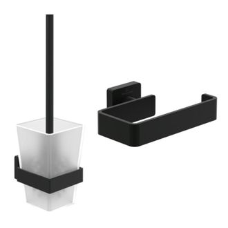 Villeroy & Boch Villeroy&boch - Dispensador De Papel Higi&eacute;nico Sin Tapa + Escobilla Villeroy Et Boch Striking Negro Mate Cromo