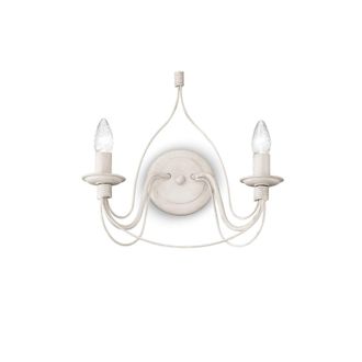 Netlighting Corte 2 Light Indoor Candle Wall Light Antique White E14