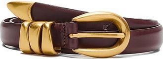 Madewell Triple Metal Keeper Belt Womens Belts Soft Mahogany : 2XL, Leather