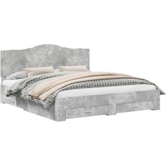 vidaXL Bed Frame Concrete Grey 180 x 200 cm Engineered Wood vidaXL