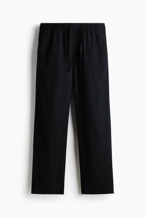 H&M Hose aus Leinenmix in Relaxed Fit - Schwarz