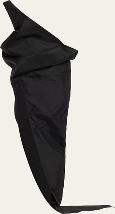 Rick Owens Temple Sculptural Draped Slit Skirt
